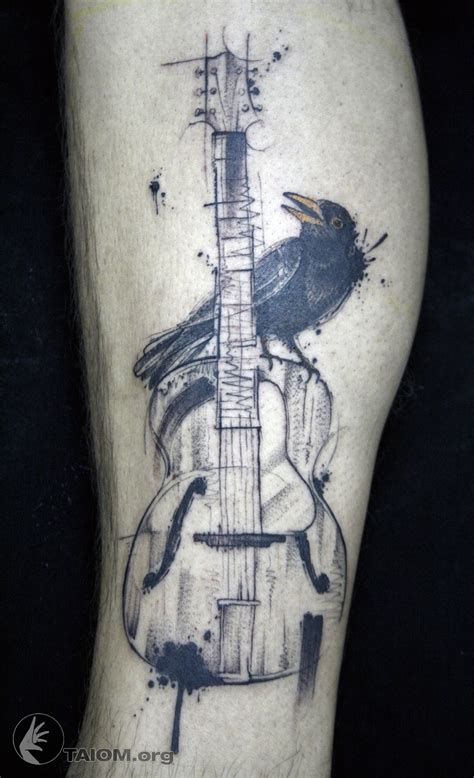 Black Bird And Guitar Taiom Vct Df Gitarren Tattoo Tattoos Musik