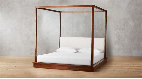 Modern canopy bed plan, queen bed project, canopy bed with curtains, bedroom furniture, bed wood bed frame wood canopy bed diy bed. Bali Wood Canopy Bed King + Reviews | CB2