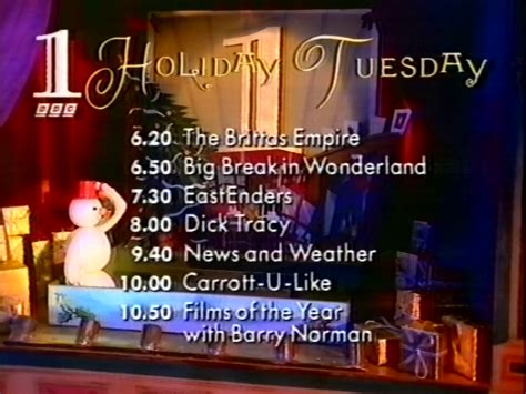 Bbc One Continuity Including Programme Promotion For Holiday Tuesday Followed By World Cup 94