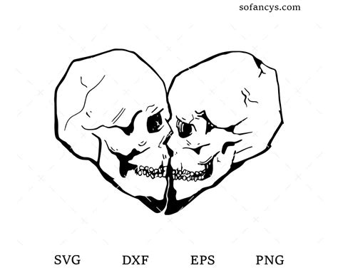 Skeletons Kissing Svg