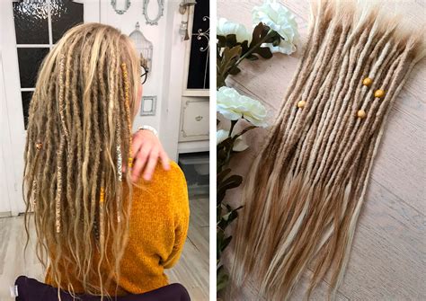 Honey Blond Human Hair Dreadlocks To Extensions 100 Real Etsy