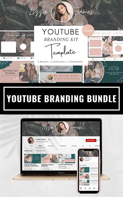 YouTube Branding Bundle - Canva | Youtube design, Youtube banner