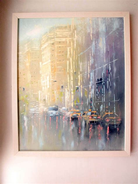 Abstract City Painting Original Oil Painting On Canvas New Etsy