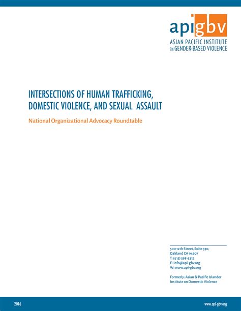 Intersections Of Human Trafficking Domestic Violence And Sexual