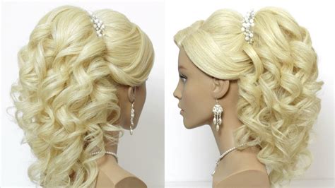 Wedding Prom Hairstyle For Long Hair With Curls Tutorial