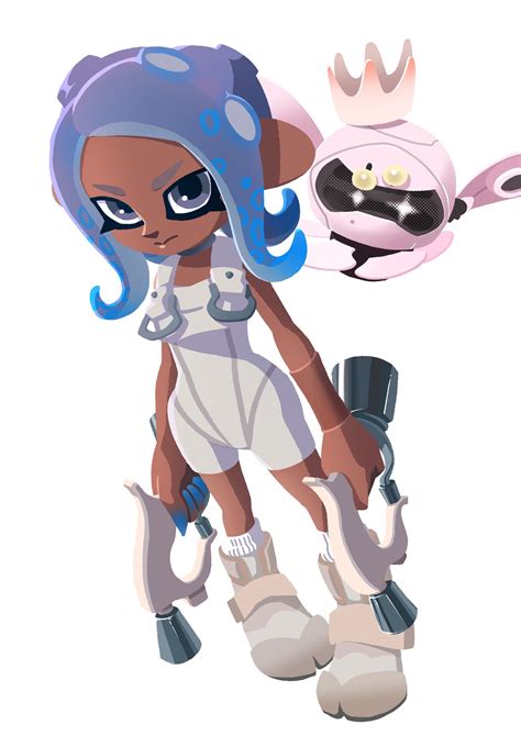 Octoling Player Character Octoling Girl Agent 8 And Pearl Drone