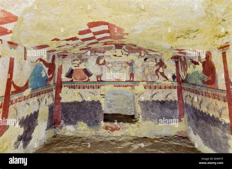 Frescoes Tomba Delle Leonesse Tomb Of The Lionesses One Of The Etruscan Grave Chambers Of