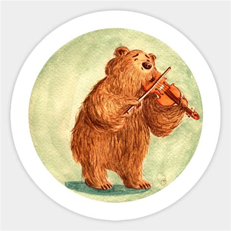 bear playing violin bear with violin sticker teepublic