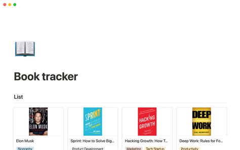 Notion Book Tracker Template Free