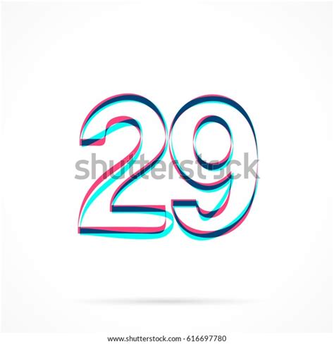 Number Twentynine 29 Hand Drawn Blue Stock Vector Royalty Free