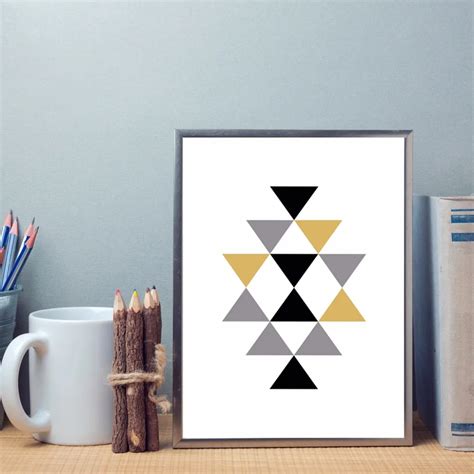 Abstract Geometric Shape Canvas Print Painting Geometric Nordic Style