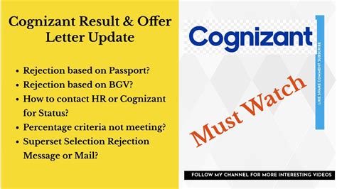 Cognizant Results And Offer Letter Part2 Cognizant Interview Mail