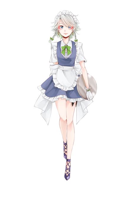 Safebooru 1girl Absurdres Apron Arm Behind Back Bangs Bare Legs Blue Skirt Bow Bowtie Closed