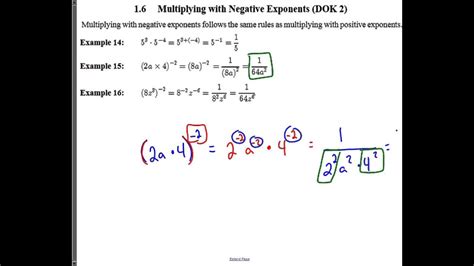7 Multiplying With Negative Exponents Youtube
