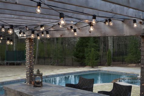 Hanging Patio String Lights A Pattern Of Perfection Yard Envy