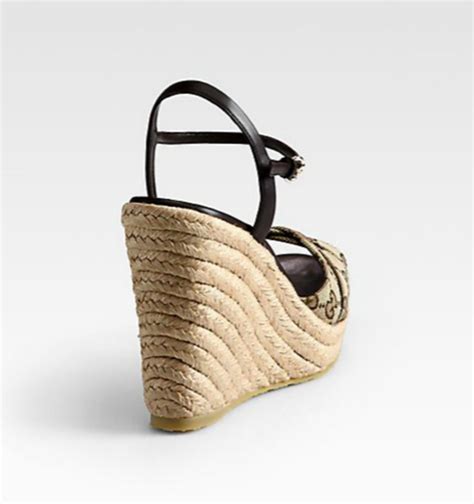 Shoe Of The Day Gucci Penelope Gg Canvas Espadrille Wedges Exotic Excess