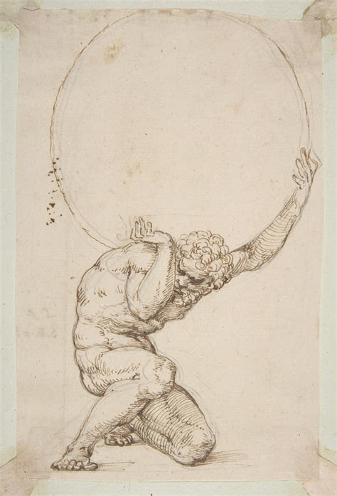 Baldassare Tommaso Peruzzi Crouching Figure Of Atlas The Metropolitan Museum Of Art