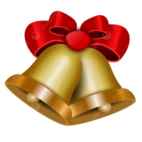 Lonceng Jingle Natal Yang Memiliki Gradien Emas Dengan Pita Merah