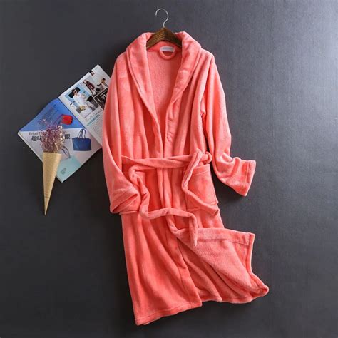 Winter Bathrobe Coral Fleece Warm Robes Dressing Gowns For Women Men Bath Robe Unisex Long Kimono