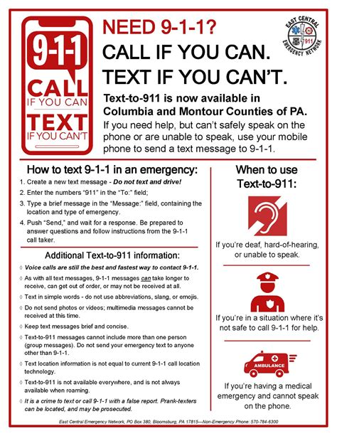 Text To 911 Is Now Available In Columbia County Ema