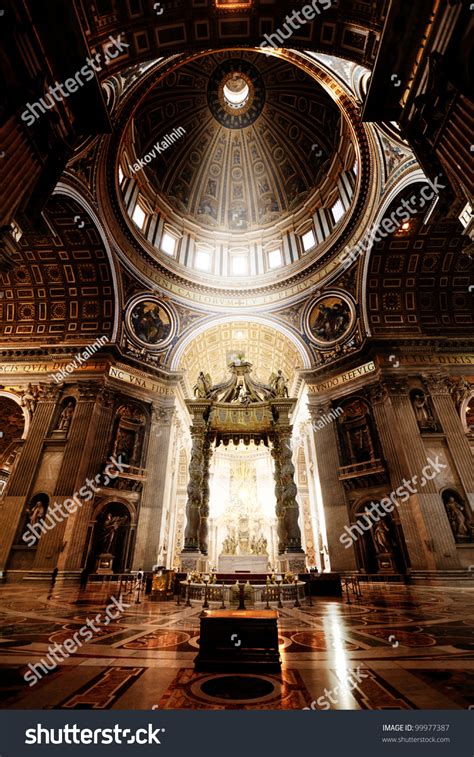 Inside St Peter Basilica Vatican Stock Photo 99977387 Shutterstock