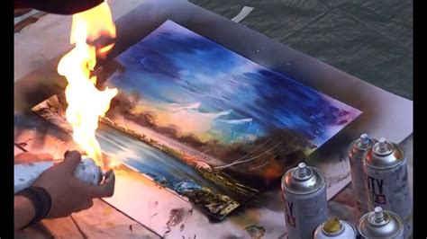 Amazing Spray Paint Art Fire Technique Youtube