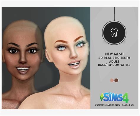 D Realistic Teeth Redheadsims Cc Sims 4 Realistic Teeth Transparent