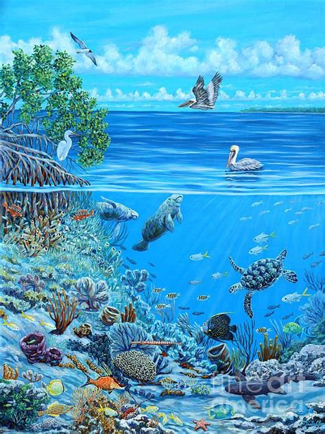 The Sea Is Calling By Danielle Perry Underwater Painting Sea Life