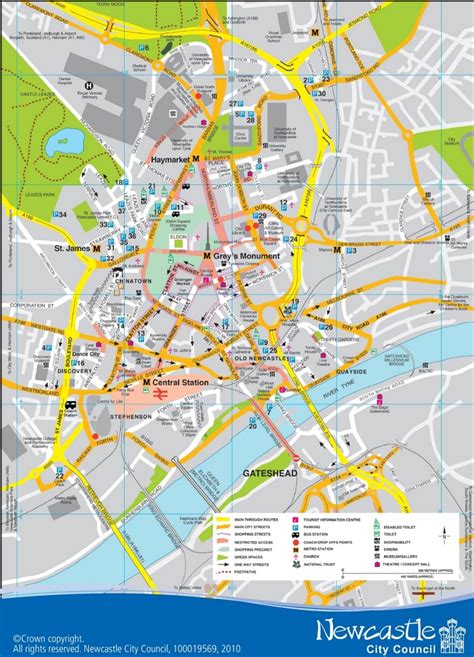 Newcastle City Centre Map