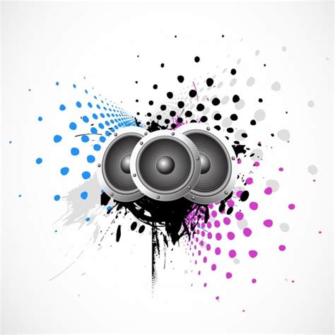 Music Background With Speakers Vector Free Download