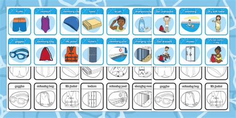 Swimming Visual Cards Visual Routine Support Cards