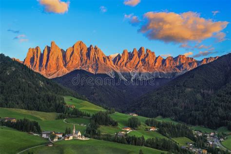 St Magdalena Village With Magical Dolomites Odle Mountain Ridge In