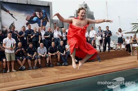 Red Bull Racing Sporting Director Christian Horner Makes Good On A Bet That If The Team Made The