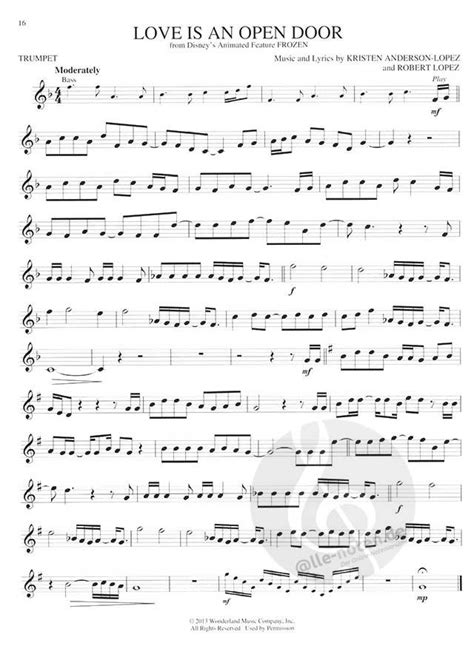 Songs From Frozen Tangled And Enchanted Sheet Music For Trumpet