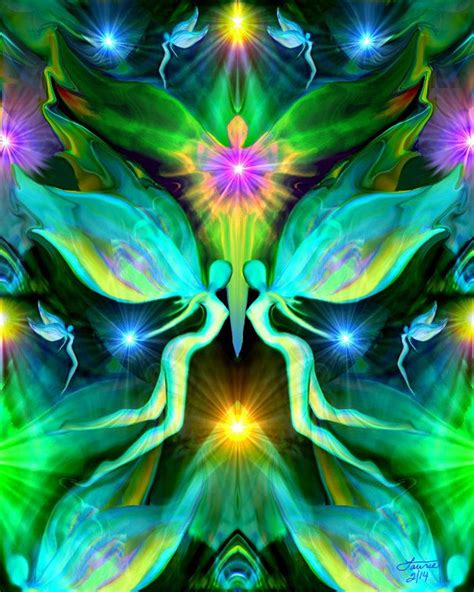Reiki Energy Art Green Heart Chakra Healing Angel Print