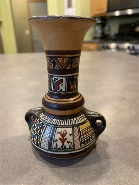 Cusco Peru Pottery Handmade Hand Painted Mini Pottery Inca Style Folk Art Vase EBay