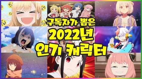애니랭킹 구독자가 뽑은 2022년 인기 캐릭터 TOP 20 YouTube