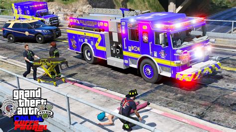 Gta 5 Multiplayer Roleplay Police And Fire Department Responding To A