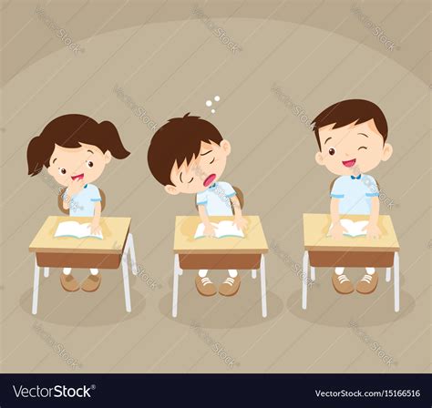 Student Boy Sleeping In Classroom Royalty Free Vector Image