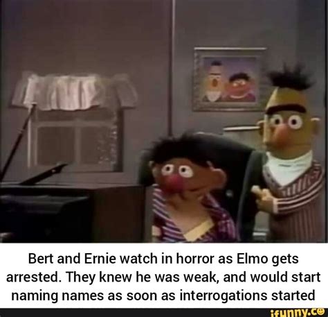 Bert And Ernie Watch In Horror As Elmo Gets Arrested They Knew He Was