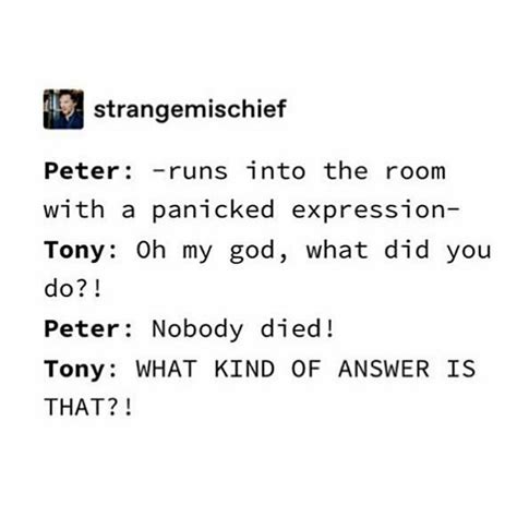 A Text Message That Reads Peter Runs Into The Room With A Paniced