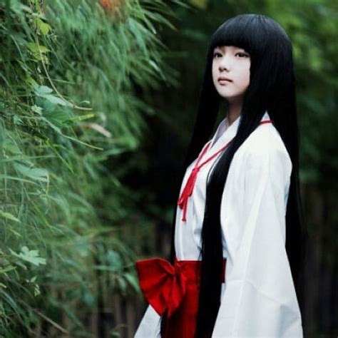 It didn't show up well in the video because of the light. Inuyasha Kikyo Straight 100CM Long Black Cosplay Anime ...