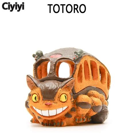 Sevimli Film Komşum Totoro PVC saklama kutusu Oyuncak Anime Gülümseme Kedi Totoro Otobüs Şekli