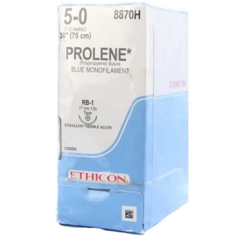 Ethicon 5 0 X 30 Prolene Blue Polypropylene Monofilament Sutures With