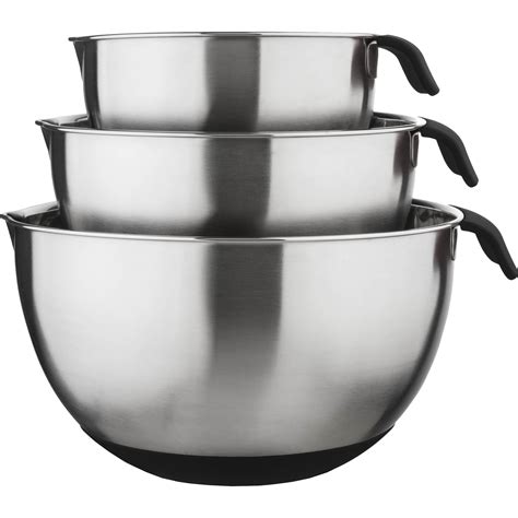 Culinary Edge 3 Piece 1810 Stainless Steel Mixing Bowl Set And Reviews