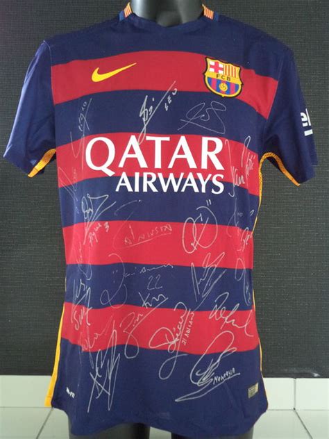 Fc Barcelona Signed 2015 2016 Home Jersey By Nearly All