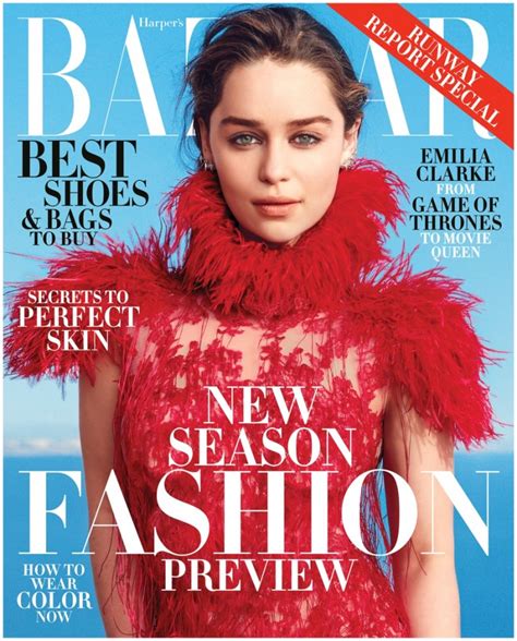 Emilia Clarke Covers June/July 2015 Harper's Bazaar, Talks Famous Fans