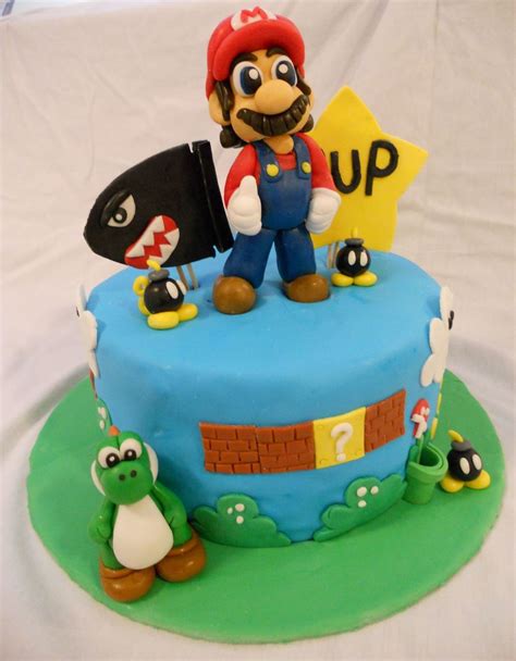 These birthday cakes are traditionally designed with smiley mario face emerging out of the cake top with its natural costume and iconic cap that he always wears. Super Mario Bros Birthday Cake - CakeCentral.com
