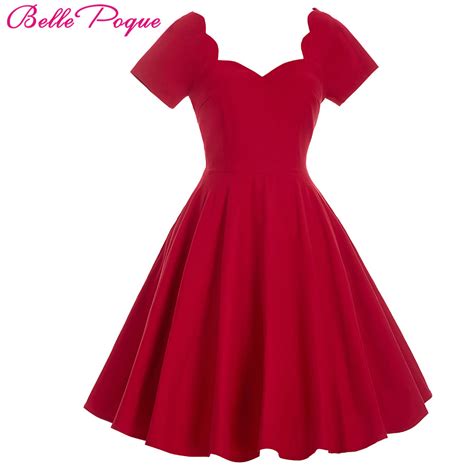Belle Poque 1950s 60s Red Rockabilly Dress Robe Sexy Tunic Retro