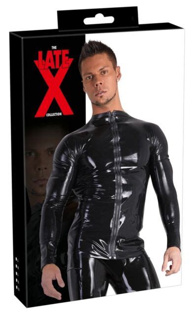 Latex Men Long Sleeve Shirt Germany 4mm Thick Zip Front Black Sm 2x Large Ebay